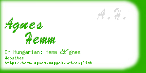 agnes hemm business card